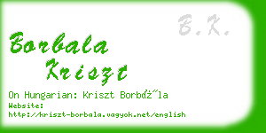 borbala kriszt business card